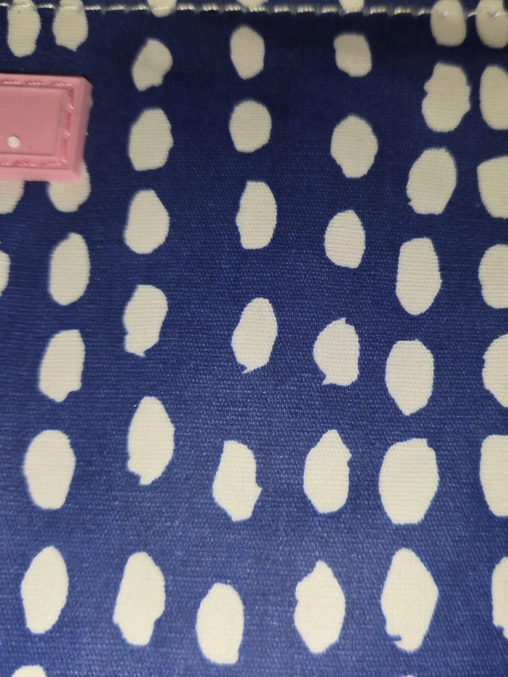 Scout Brand Blue & White Dot Bottoms Wristlet with Pink Trim
